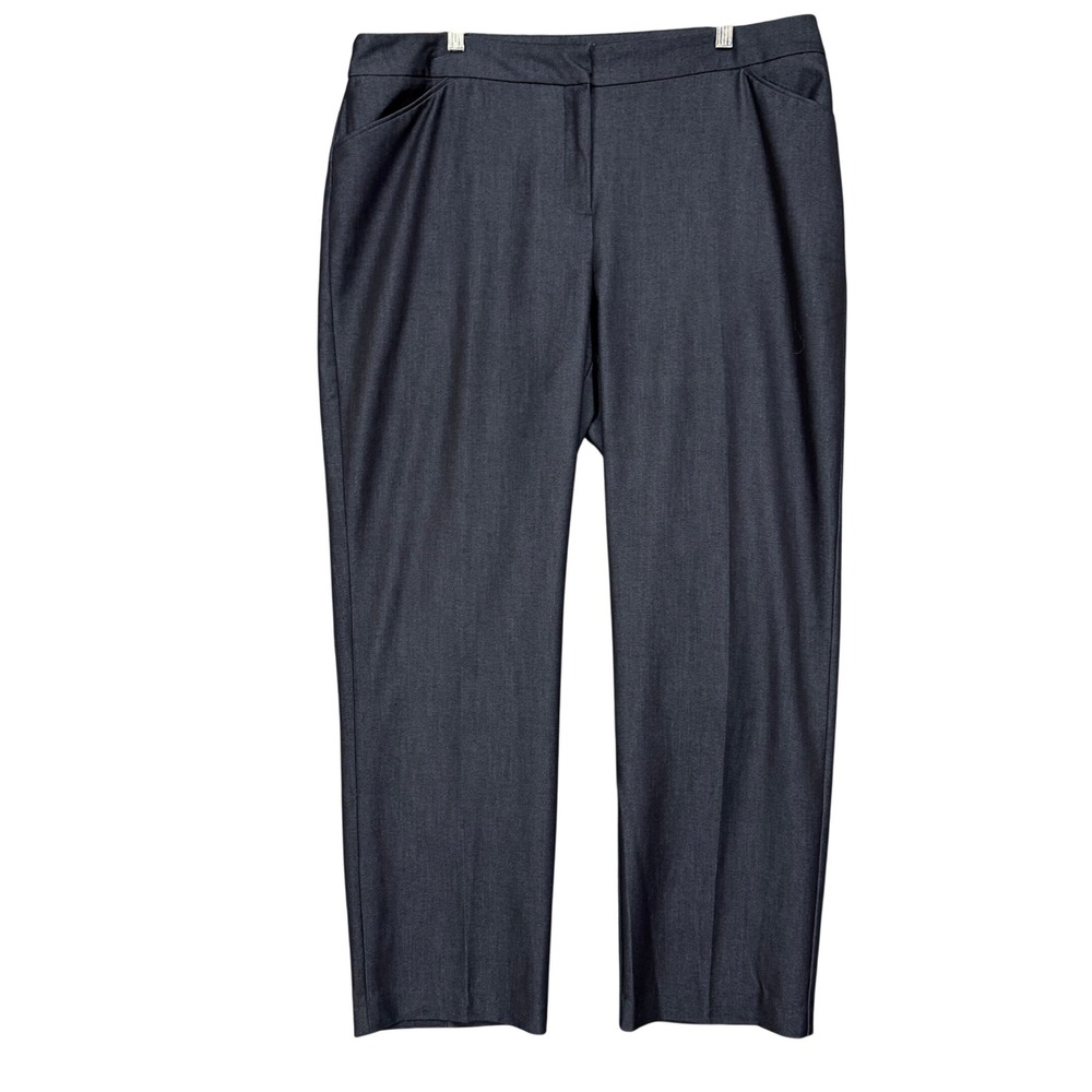 Chicos Pants 3 Womens 16 Navy Blue Straight Leg Stretch Workwear High Rise